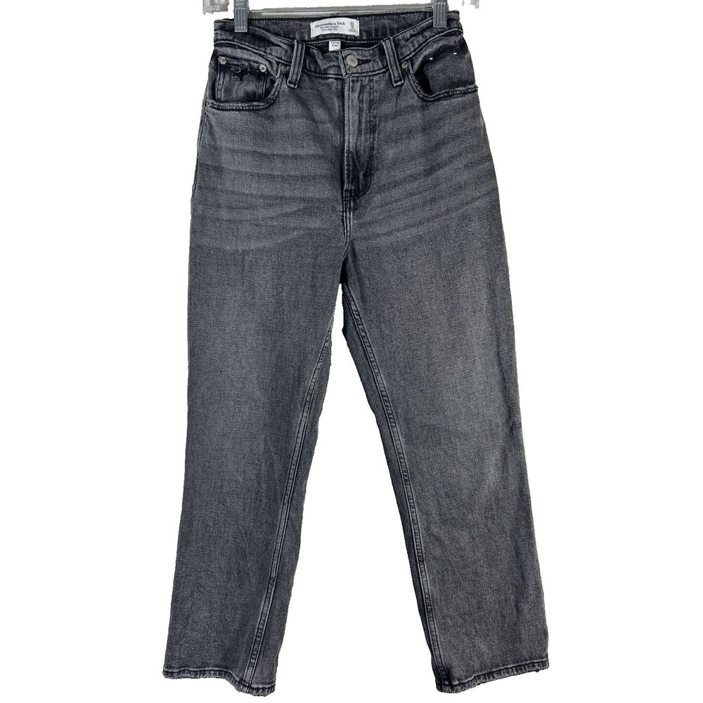 Abercrombie Womens 90s Mom Jeans Size 0/25 Ankle Curve Love Denim Gray